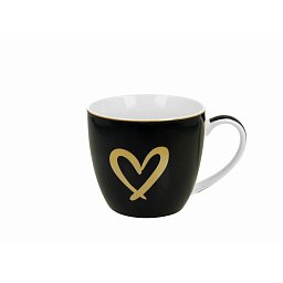 Obrázek pro produkt Hrnek Dark Blue Gold Heart 0,46l porcelán