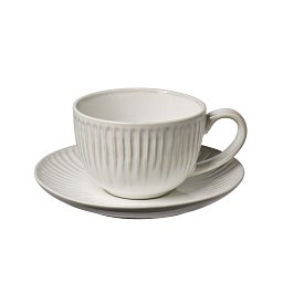 Obrázek pro produkt Šálka s podšálkou Gallery biela 0,25l porcelán