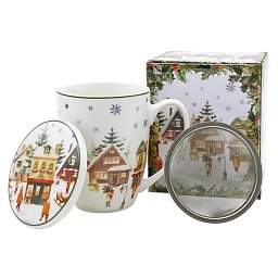 Hrnek byl. Vánoční vesnička 0,36l porcelán Obrázek pro produkt Hrnek byl. Vánoční vesnička 0,36l porcelán