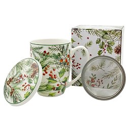 Hrnek byl. Zimní jehličí 0,36l porcelán Obrázek pro produkt Hrnek byl. Zimní jehličí 0,36l porcelán
