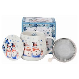 Hrnek byl. Sněhuláci 0,43l porcelán Obrázek pro produkt Hrnek byl. Sněhuláci 0,43l porcelán