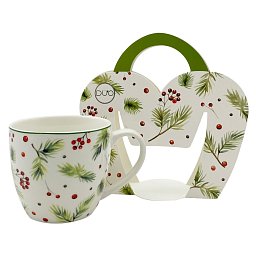 Hrnek Zimní jehličí 0,46l porcelán Obrázek pro produkt Hrnek Zimní jehličí 0,46l porcelán