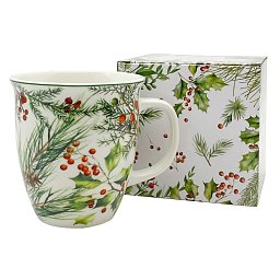 Hrnek Zimní jehličí 0,65l porcelán Obrázek pro produkt Hrnek Zimní jehličí 0,65l porcelán