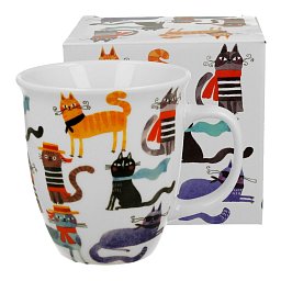 Obrázek pro produkt Hrnek Stylové kočky 0,65l porcelán