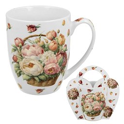 Obrázek pro produkt Hrnček Kôš pivoniek 0,35l porcelán