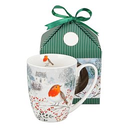 Obrázek pro produkt Hrnček Červienka v snehu 0,36l porcelán