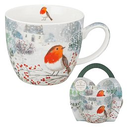 Obrázek pro produkt Hrnček Červienka v snehu 0,46l porcelán
