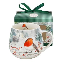Obrázek pro produkt Hrnček Červienka v snehu 0,43l porcelán