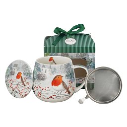 Obrázek pro produkt Hrnček byl. Červienka v snehu 0,43l porcelán