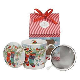 Obrázek pro produkt Hrnček byl. Vianočné ponožky 0,36l porcelán (domček)