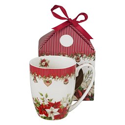 Obrázek pro produkt Hrnček Vianočné ruže 0,36l porcelán