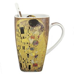 Obrázek pro produkt Hrnek s lžičkou Klimt 0,6l porcelán