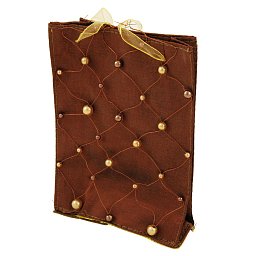 Obrázek pro produkt Vánoční taška Hněda s korálky 10,5x15cm