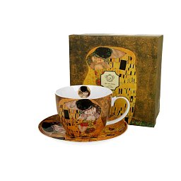 Obrázek pro produkt Šálek s podšálkem Klimt Kiss 0,47l porcelán