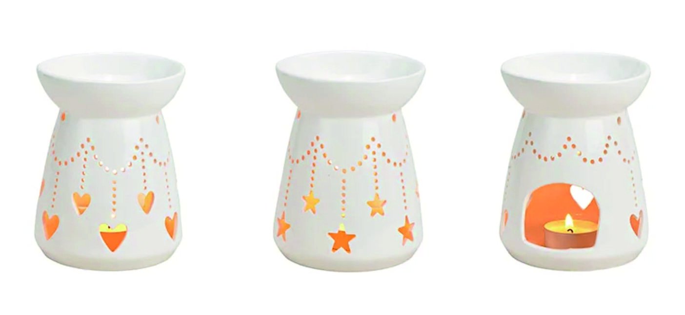 Obrázek produktu Aromalamapa Hvězdy/Srdíčka 10x13x10cm keramika